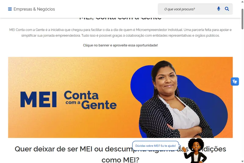 Página oficial sobre desenquadramento do MEI, com a orientação de comunicar pelo Portal do Simples Nacional e os prazos por motivo